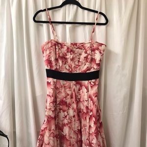 Anthropologie party dress pink and black